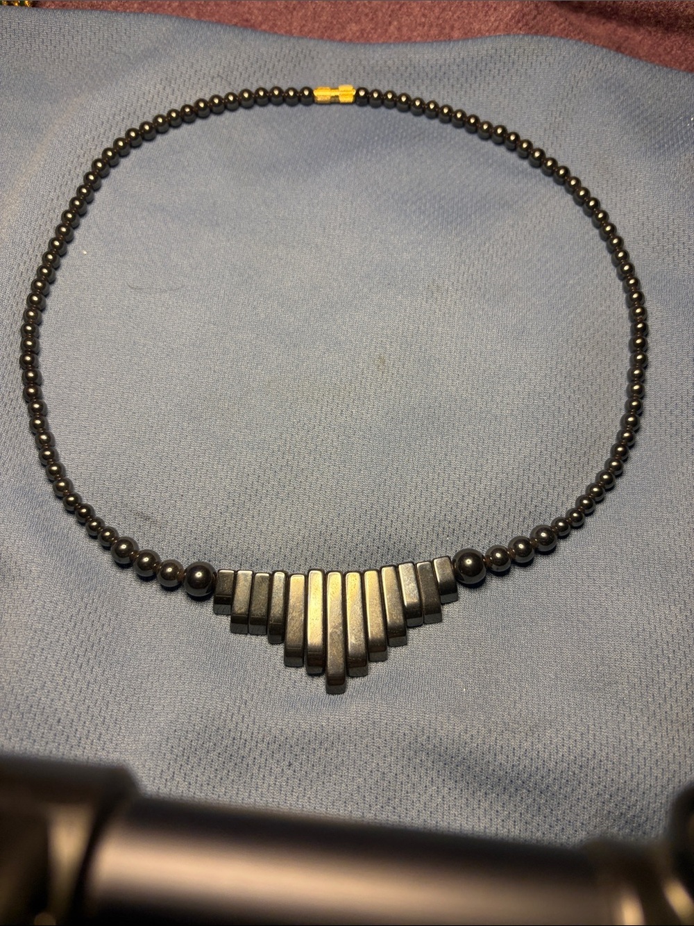 Black Hematite Statement Beaded Necklace